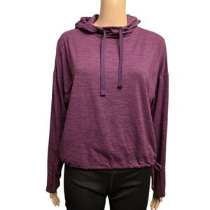 GAP Fit Purple Women's Brushed Tech Jersey Side Tie Hoodie Size S